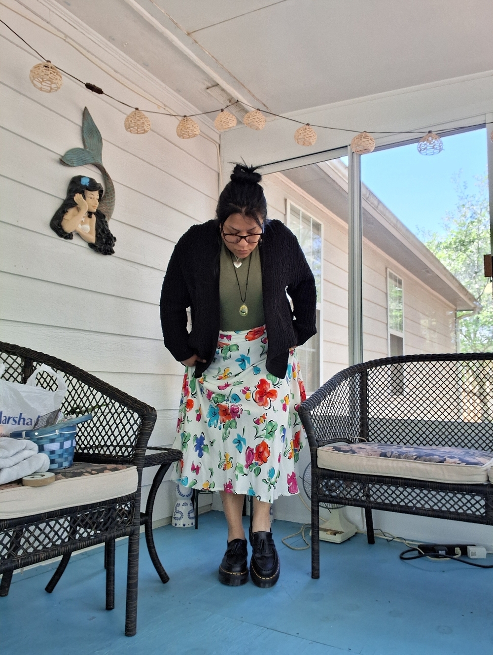VTG Carole Little Multicolor Floral A-Line Skirt - Picture 6 of 6